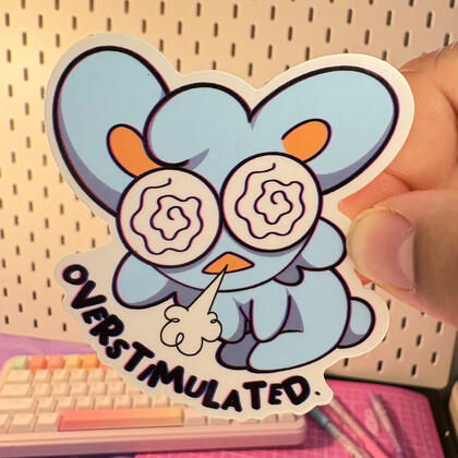 Bunnii Doodles Mascot, Overstimulated Dell (June. 2025, Digital art)