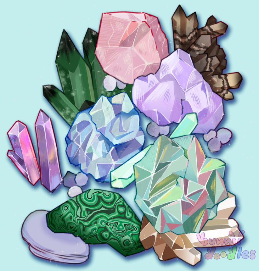 Crystal Rock study (June 2023, Digital art)