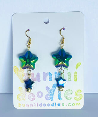 Green Trance Falling Star, Earrings (January 2025)