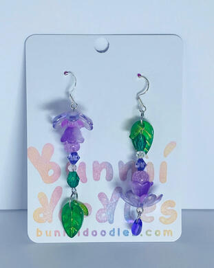 Purple Lotus of the Lilypad, Earrings (April 2025)